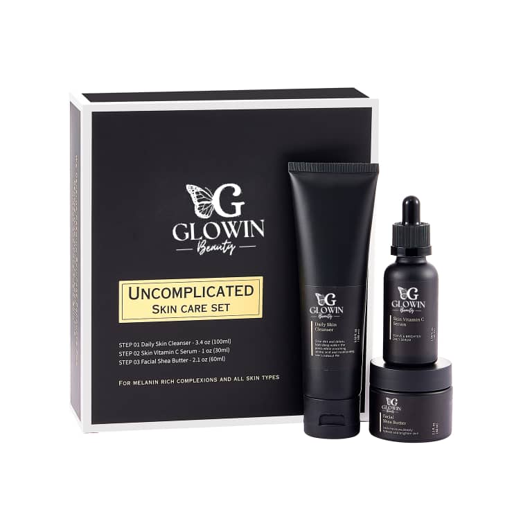 Uncomplecated Skin Care Set (Daily Skin Cleanser, Skin Vitamin C serum, Facial Shea Butter